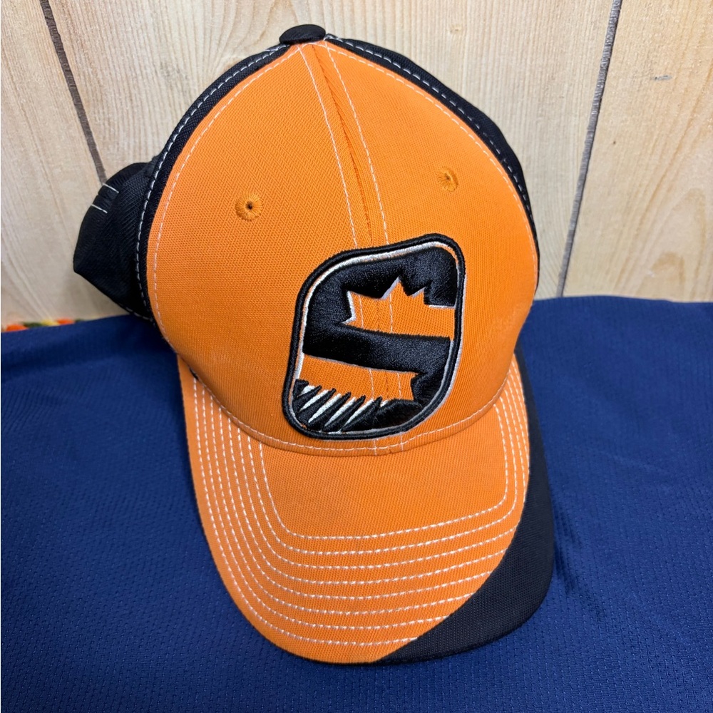 adidas Phoenix Suns Black and Orange Snapback Hat with Logo Patch